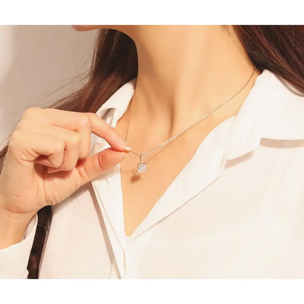 OST - Square Cubic Rose Gold Necklace - OST - Jewelry - Harumio