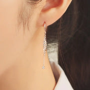 OST - Diamond Pendant Long Chain Rose Gold Drop Earrings - OST - Jewelry - Harumio
