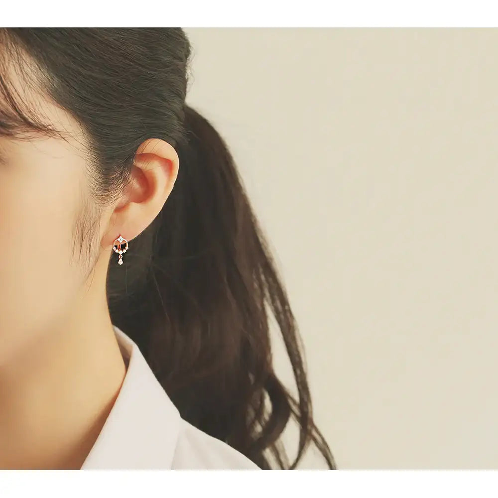OST - Flower Mini Rose Gold Silver Earrings - OST - Jewelry - Harumio