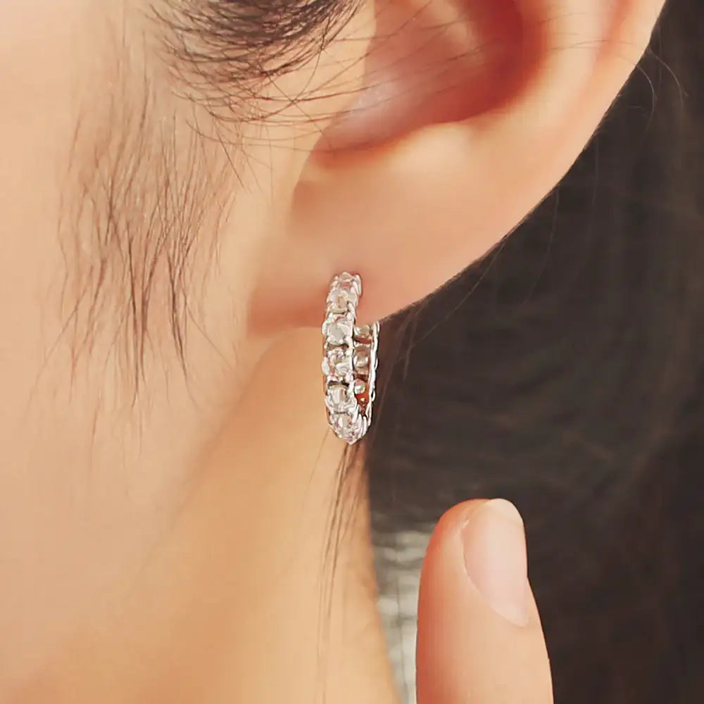 OST - Simple Cubic Silver Ring Earrings - OST - Jewelry - Harumio