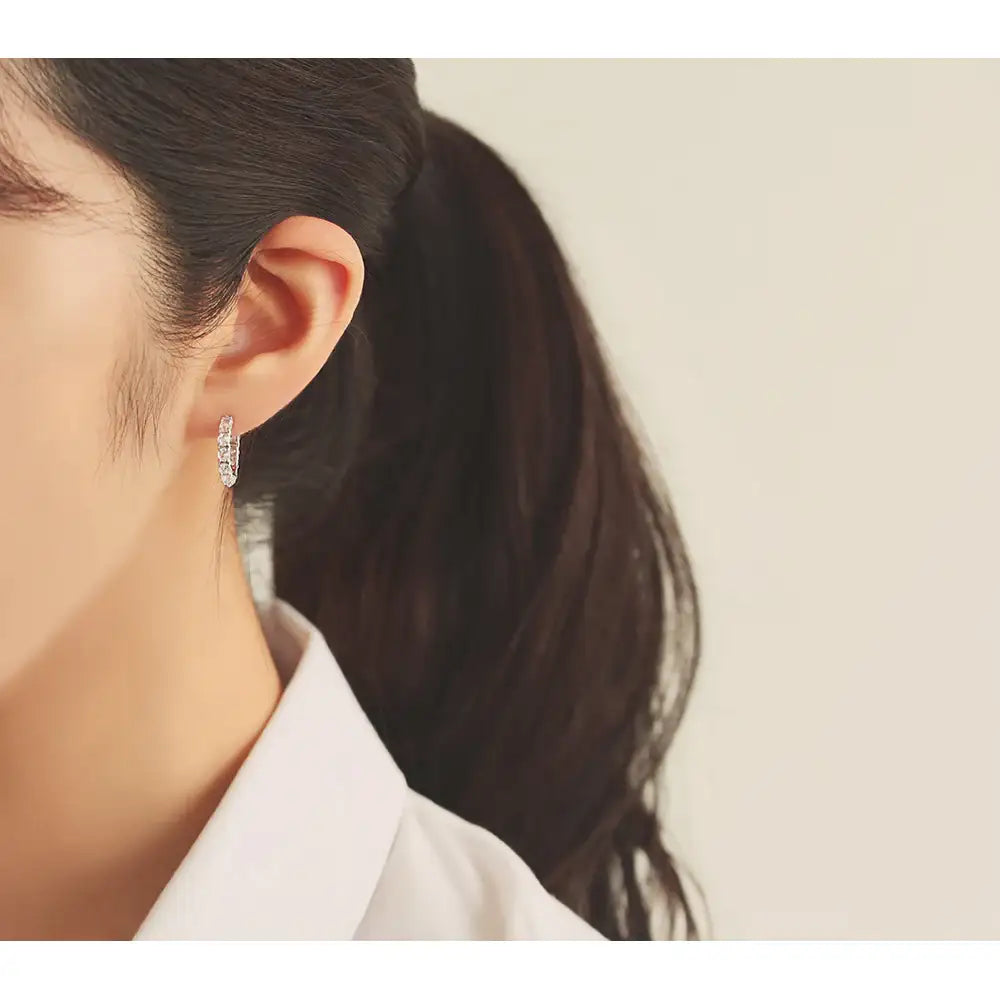 OST - Simple Cubic Silver Ring Earrings - OST - Jewelry - Harumio