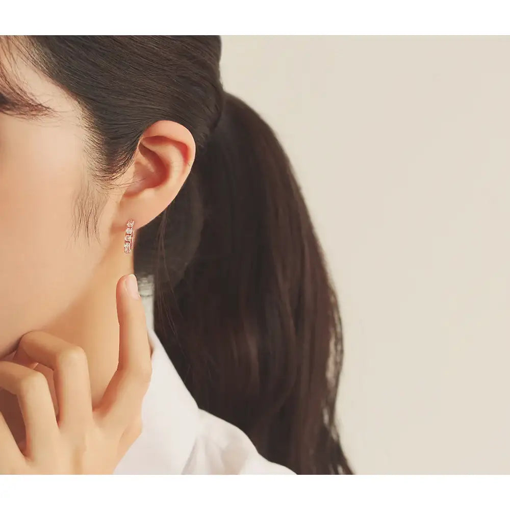 OST - Simple Cubic Rose Gold Ring Earrings - OST - Jewelry - Harumio