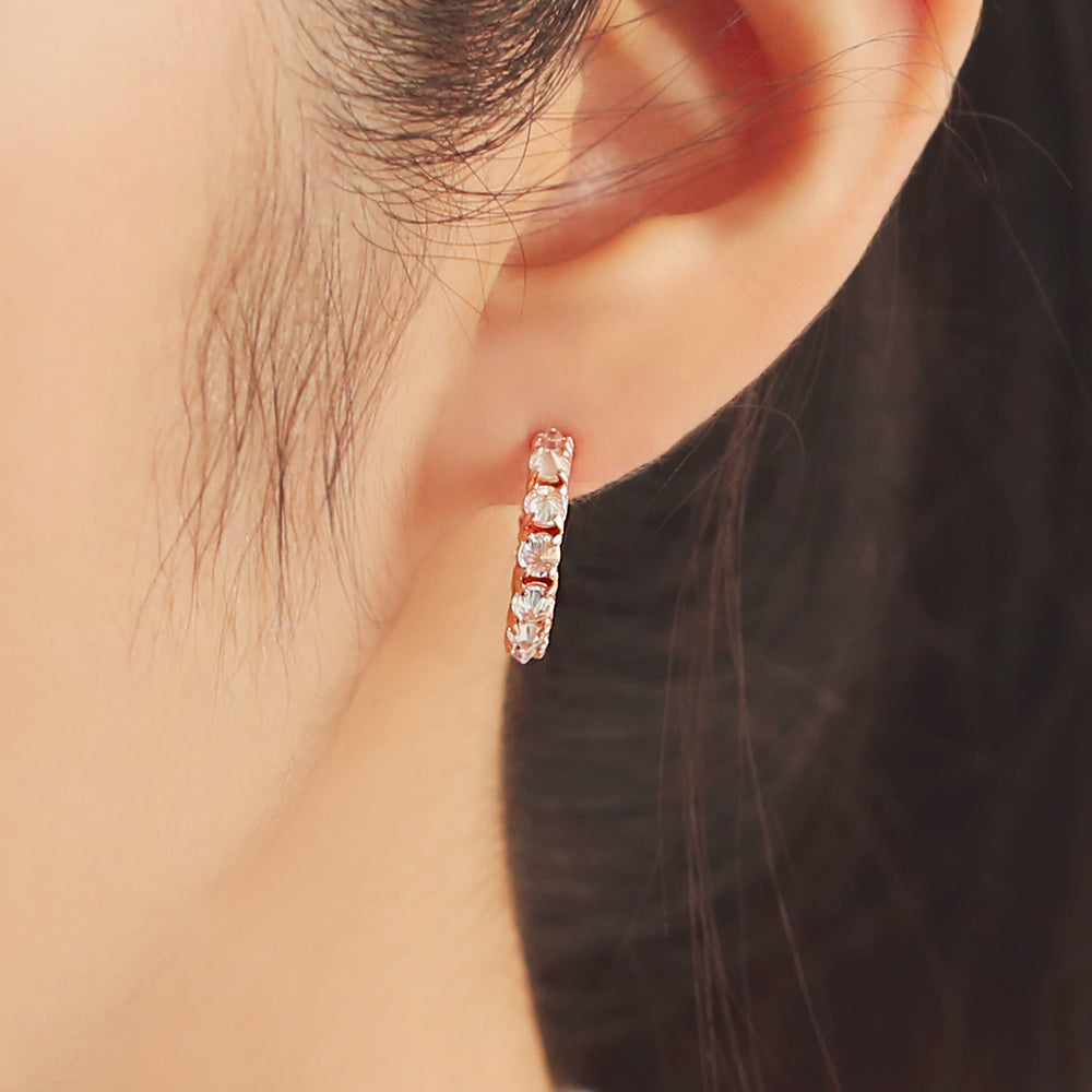 OST - Simple Cubic Rose Gold Ring Earrings