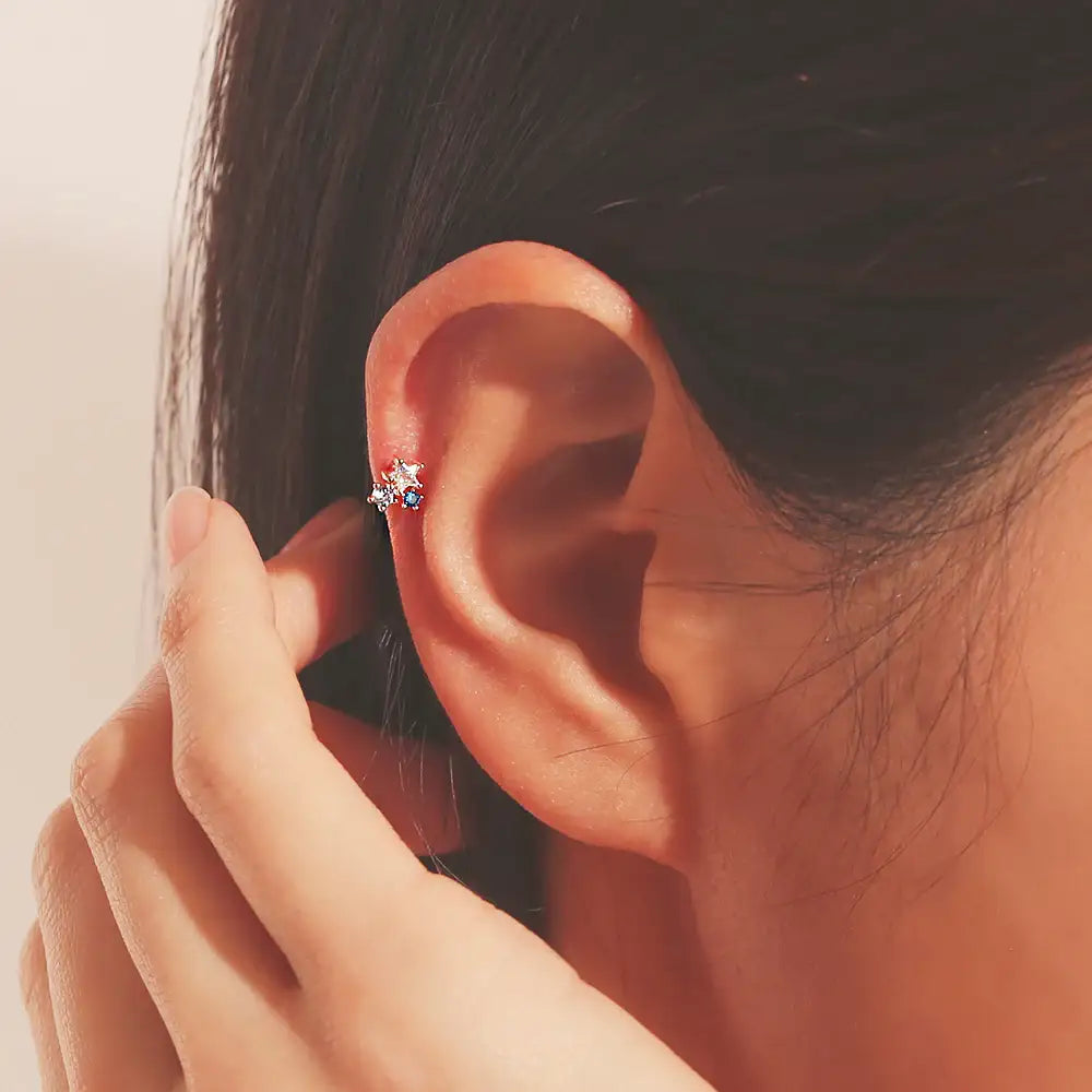 OST - Blue Twinkle Star Ear Piercing Set - OST - Jewelry - Harumio