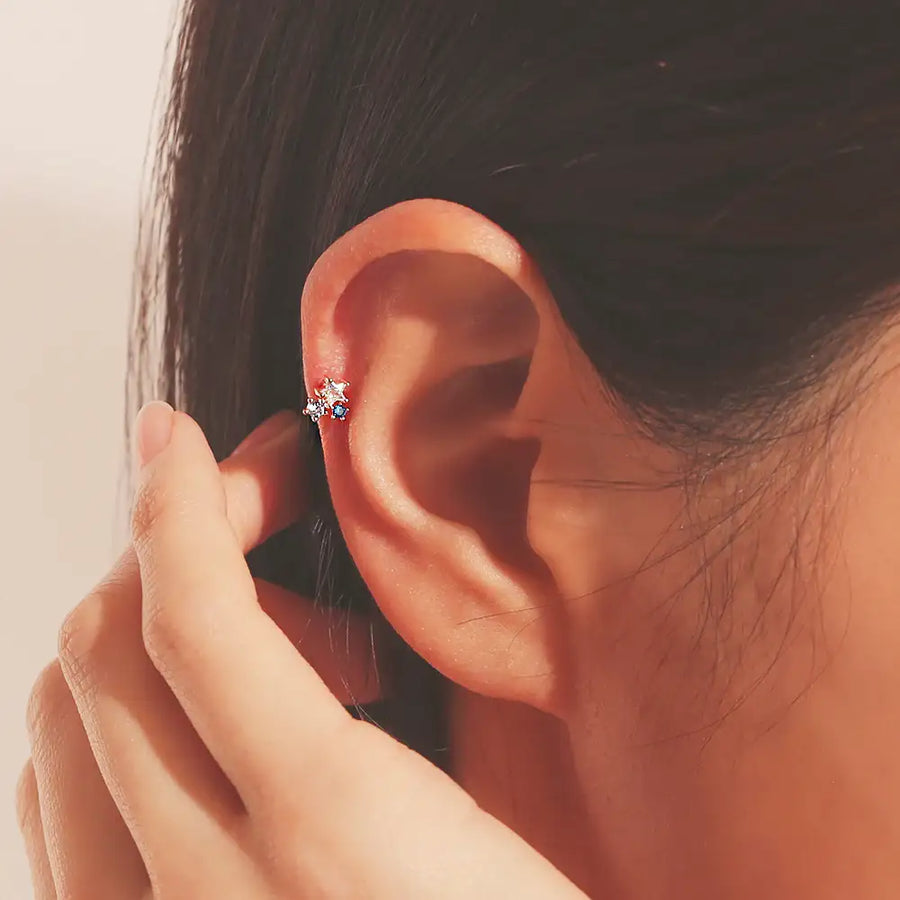 OST - Blue Twinkle Star Ear Piercing Set - OST - Jewelry - Harumio