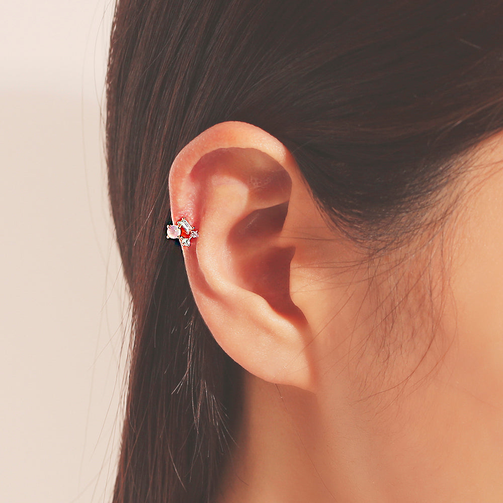 OST - Pink Love Heart Ear Piercing