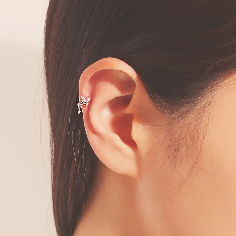 OST - Butterfly Flower Ear Piercing Set - OST - Jewelry - Harumio