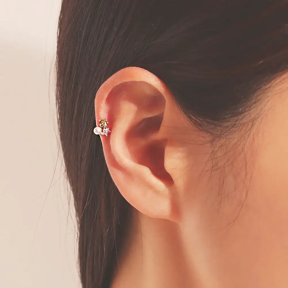 OST - Fresh Green Point Ear Piercing Set - OST - Jewelry - Harumio
