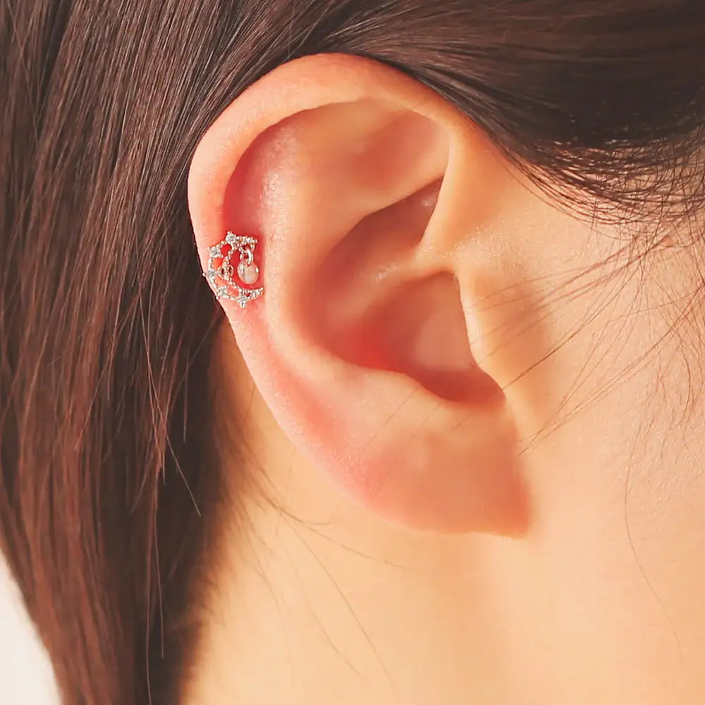OST - Night Sky Space and Moon Ear Pierce Set - OST - Jewelry - Harumio