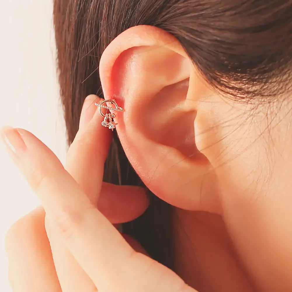 OST - Night Sky Space and Moon Ear Pierce Set - OST - Jewelry - Harumio