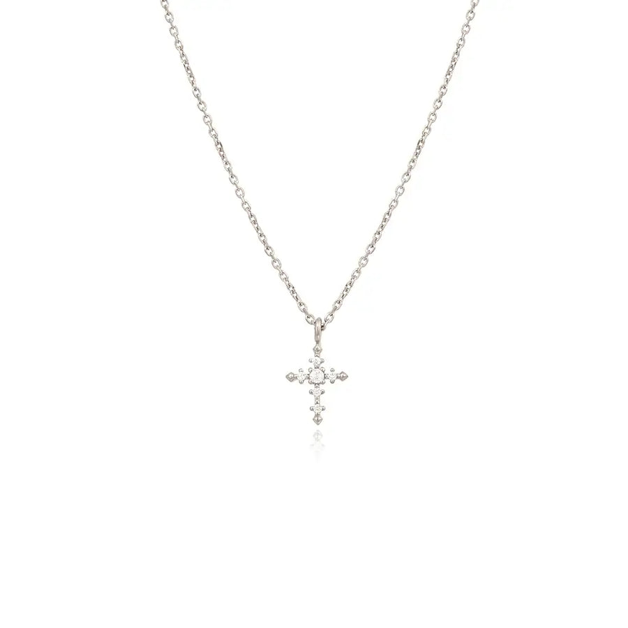 OST - Simple Cubic Cross Silver Necklace - OST - Jewelry - Harumio