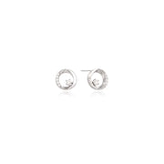 OST - Romantic Round Cubic Silver Earrings - OST - Jewelry - Harumio