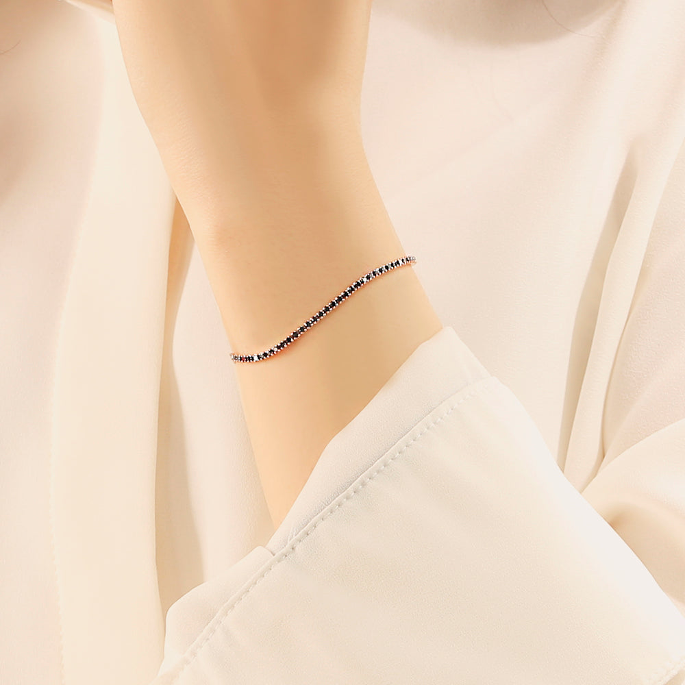 OST - Mini Black Chain Rose Gold Bracelet