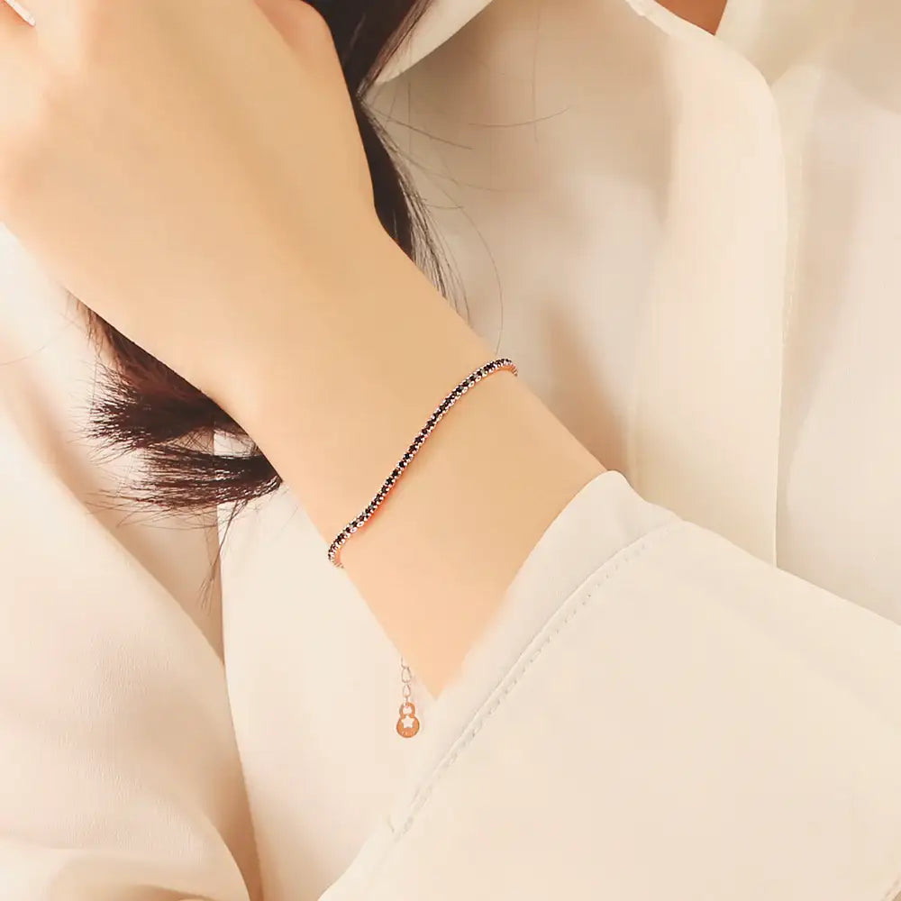 OST - Mini Black Chain Rose Gold Bracelet