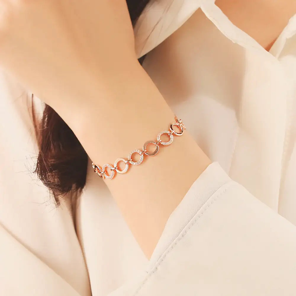 OST - Glam Round Chain Rose Gold Bracelet - OST - Jewelry - Harumio