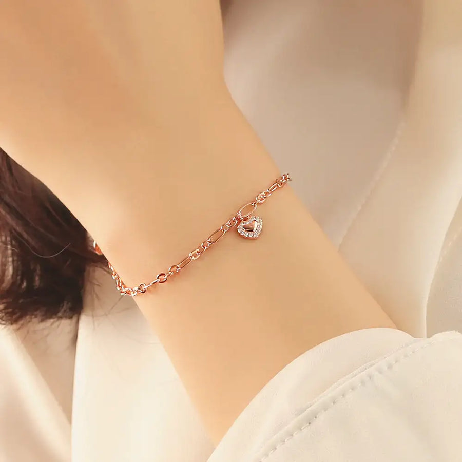 OST - Love Pendant Rose Gold Bracelet - OST - Jewelry - Harumio