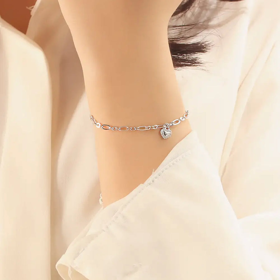 OST - Love Heart Silver Bracelet - OST - Jewelry - Harumio