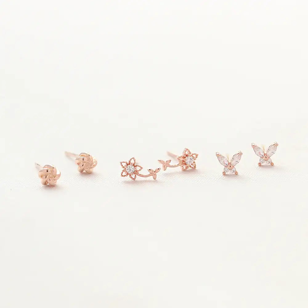 OST - Spring Scent Butterfly Flower Earrings Set - OST - Jewelry - Harumio