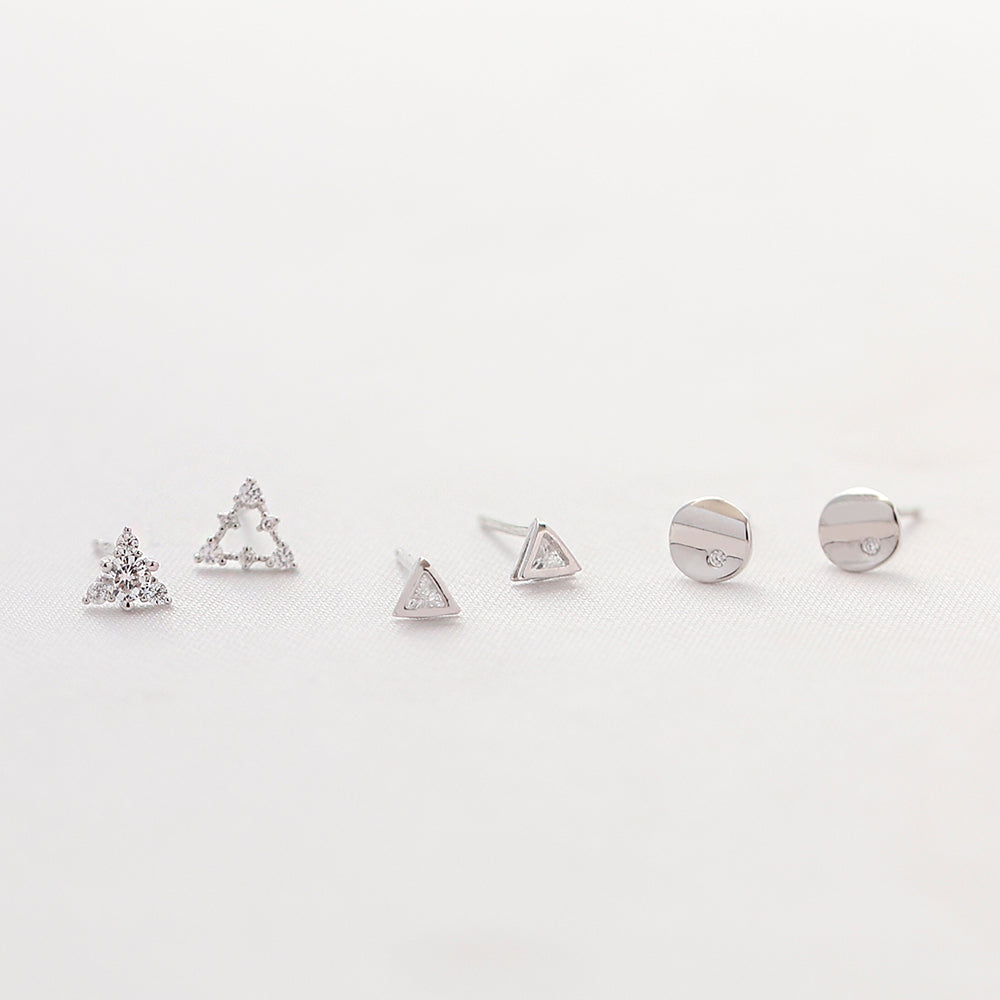 OST - Simple Shape Silver Earrings Set