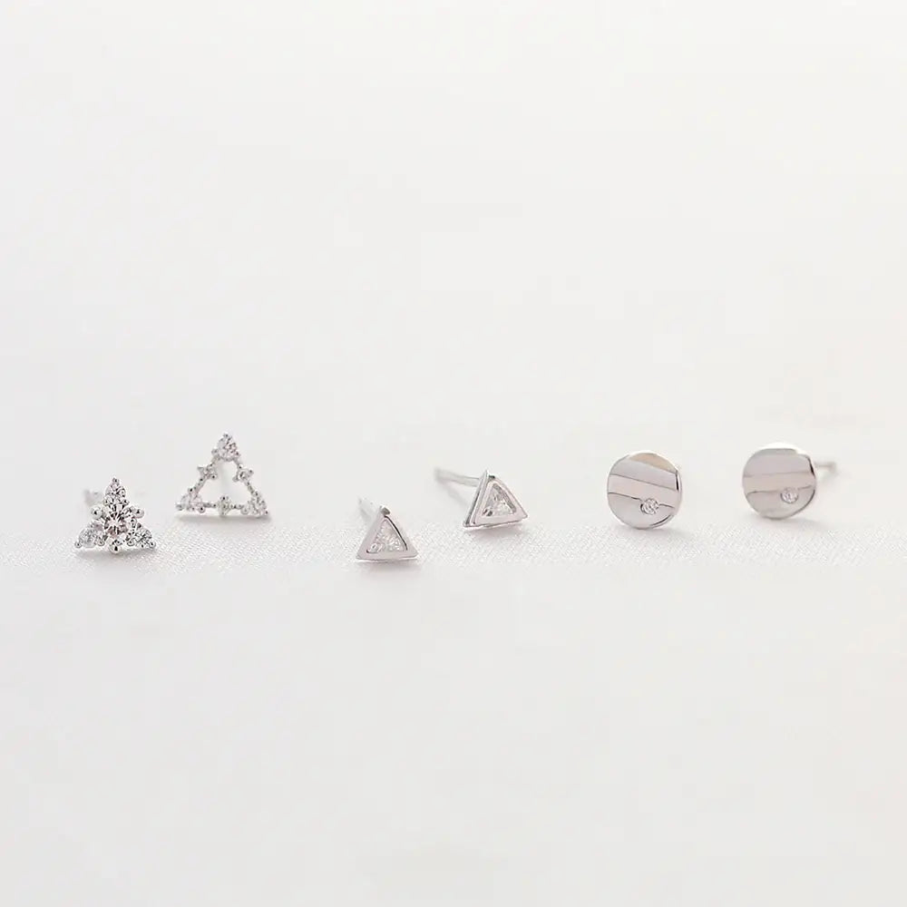 OST - Simple Shape Silver Earrings Set - OST - Jewelry - Harumio