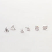 OST - Simple Shape Silver Earrings Set - OST - Jewelry - Harumio