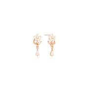 OST - Elegant Mother-of-Pearl Flower Rose Gold Earrings - OST - Jewelry - Harumio