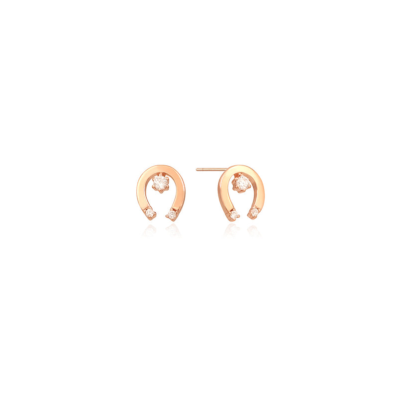 OST - Cute Hoof Shaped Rose Gold Earrings