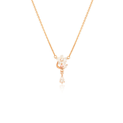 OST - Elegant White Mother-of-Pearl Flower Necklace