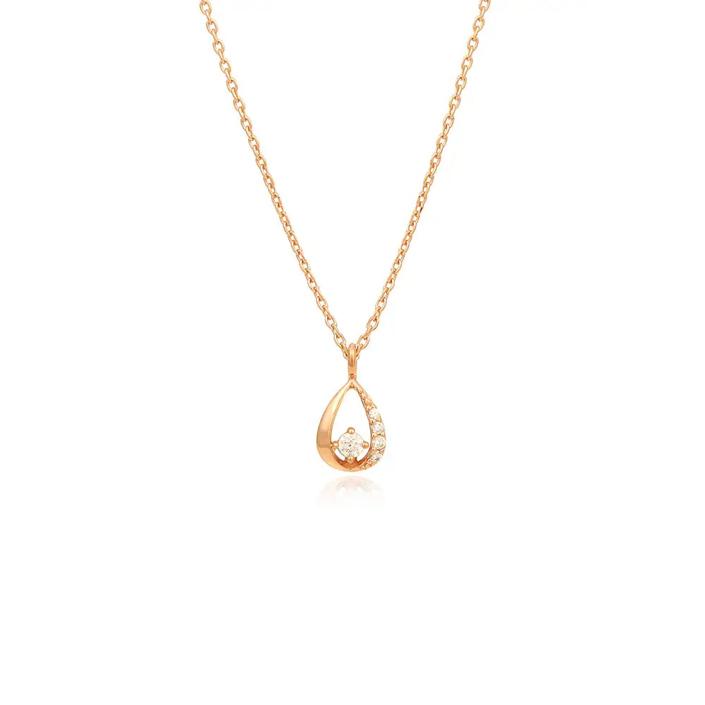 OST - Sparkling Water Drop Rose Gold Necklace - OST - Jewelry - Harumio