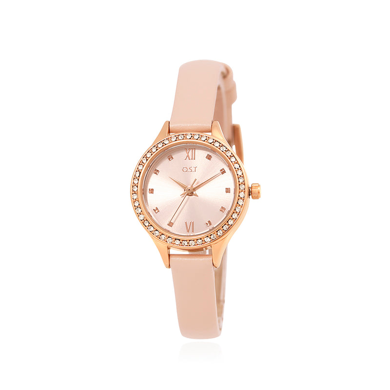 OST - Feminine Cubic Leather Watch