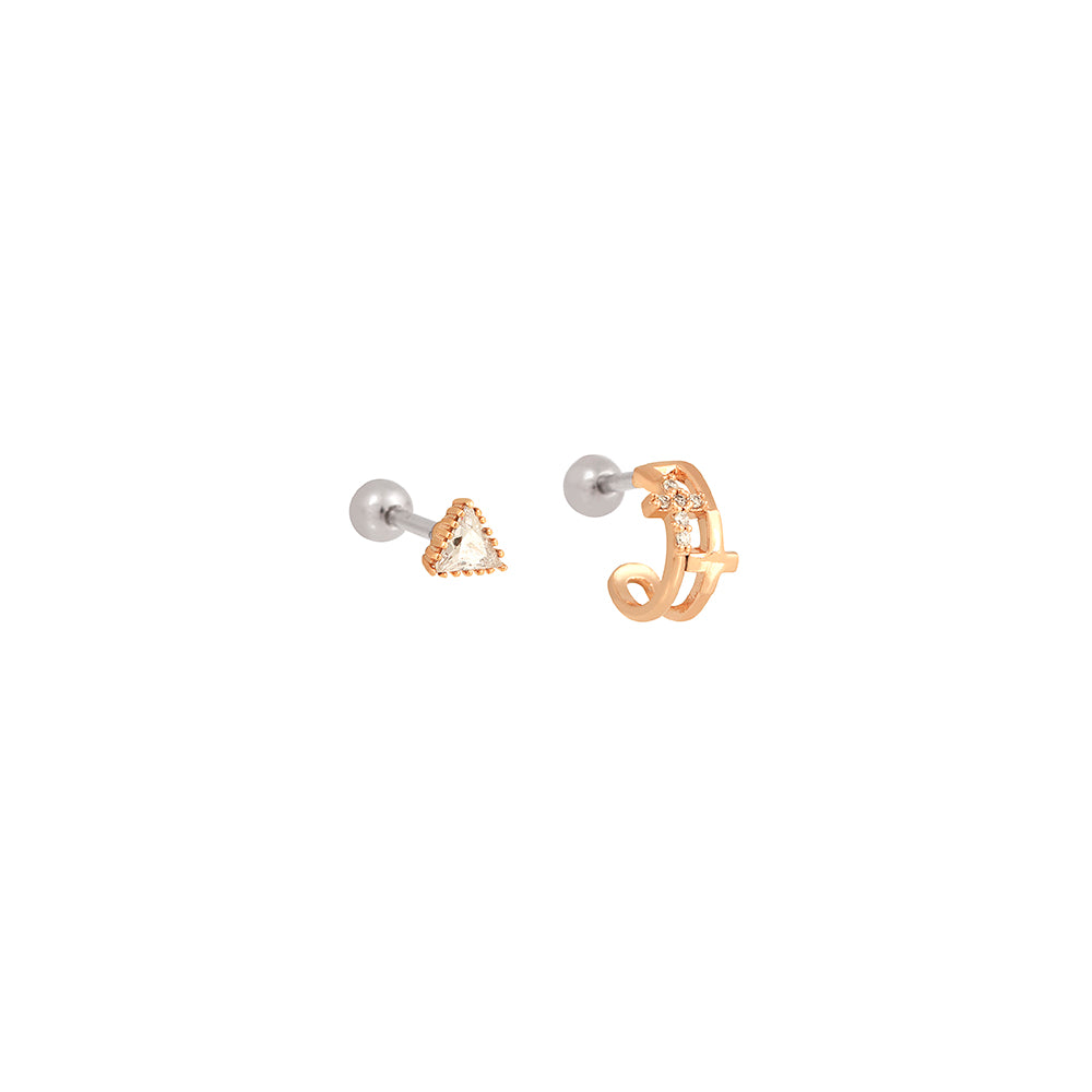 OST - Mini Simple Shape Rose Gold Ear Pierce