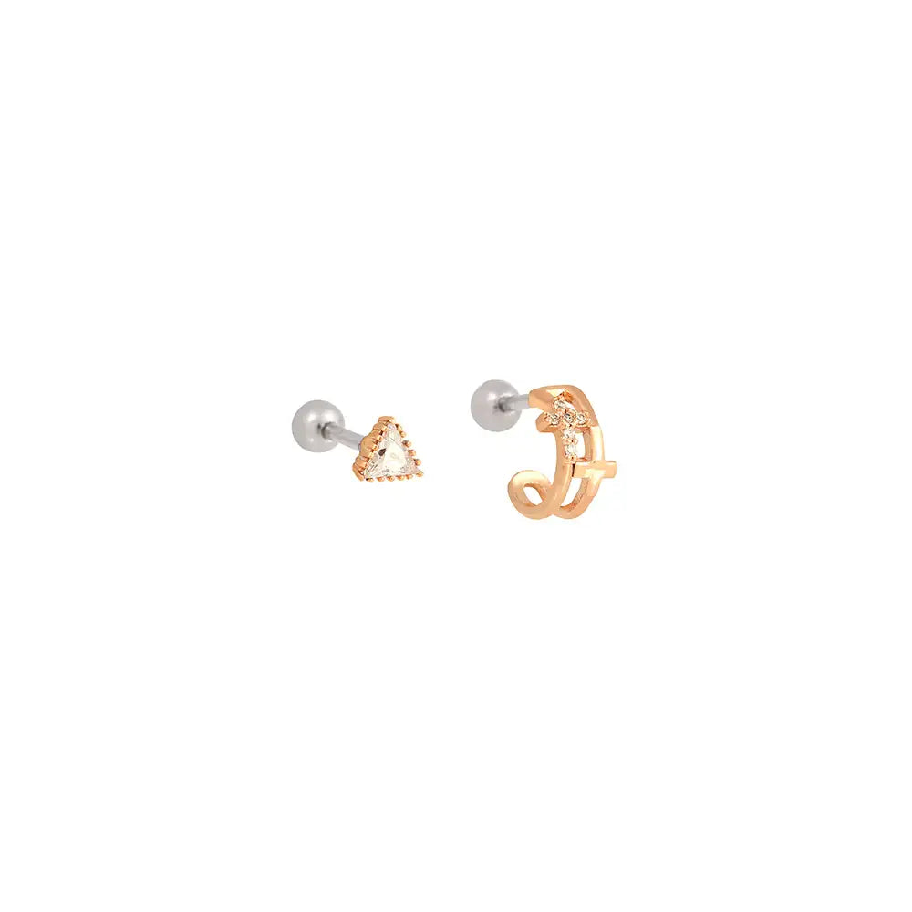 OST - Mini Simple Shape Rose Gold Ear Pierce - OST - Jewelry - Harumio