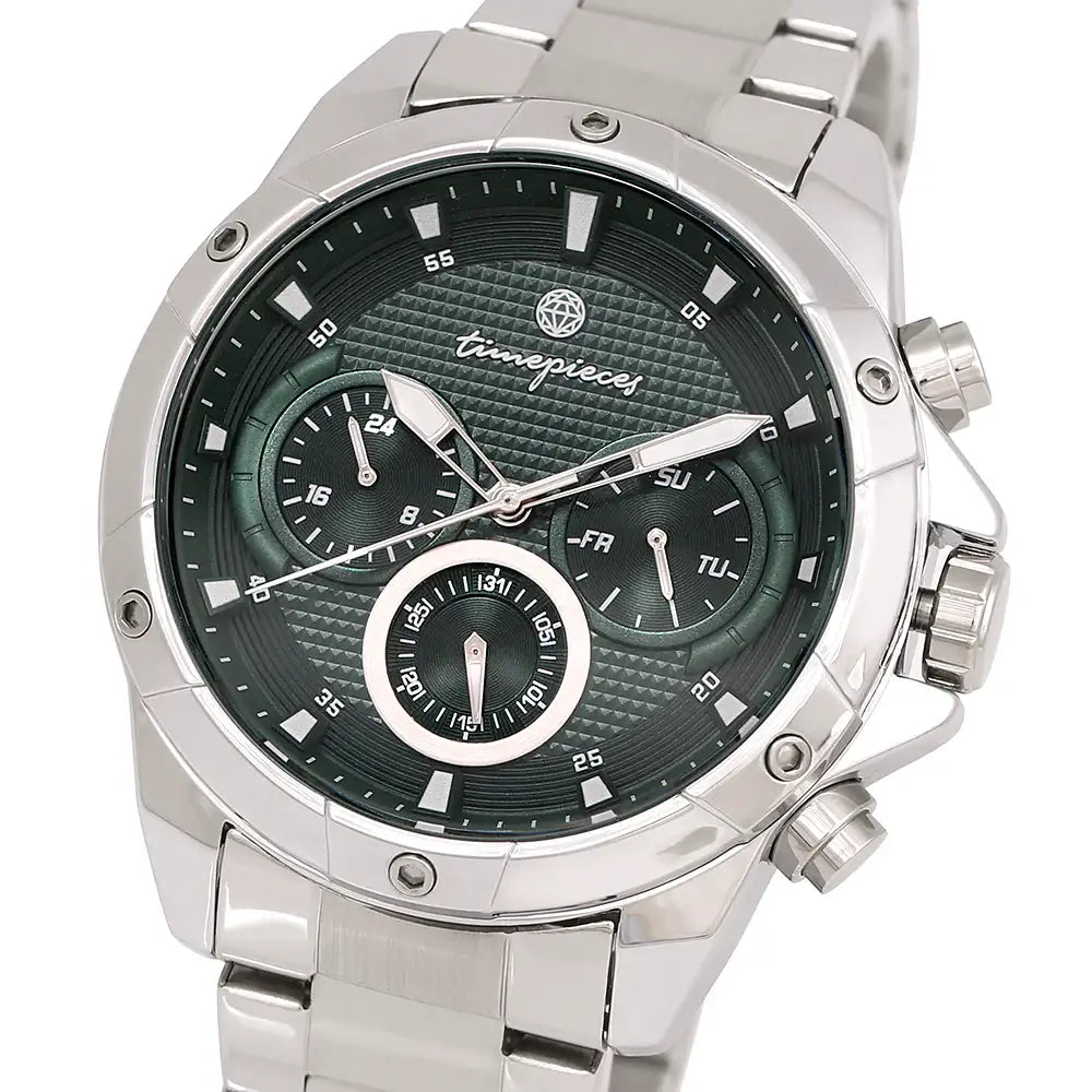 OST - Modern Deep Green Silver Men's Metal Watch