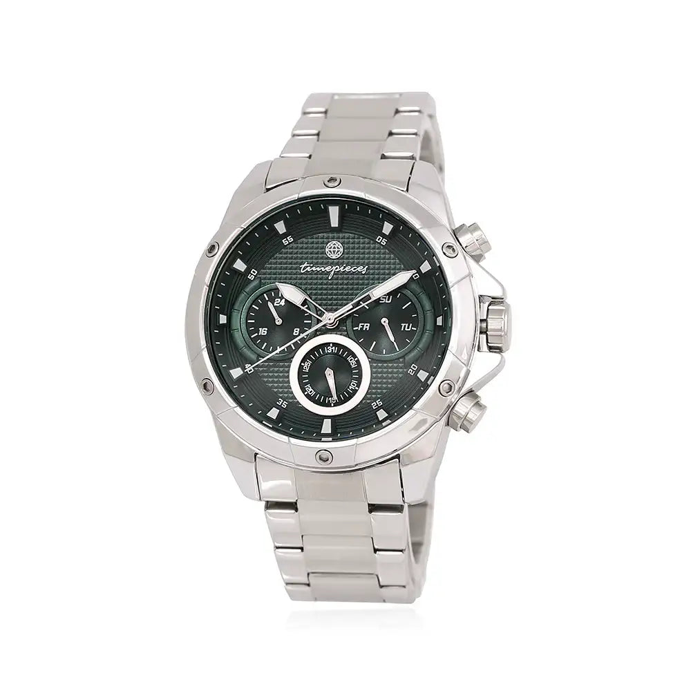 OST - Modern Deep Green Silver Men's Metal Watch