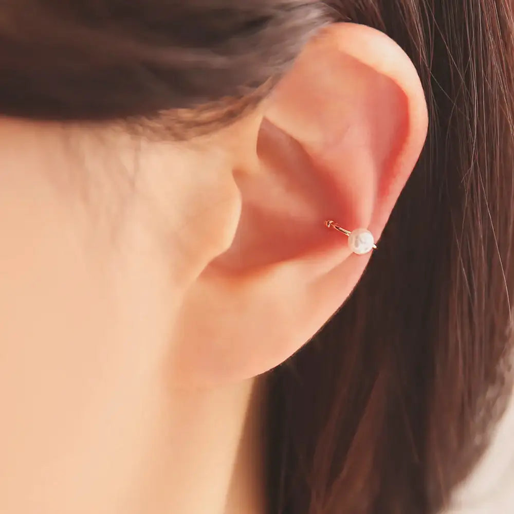 OST - Slimline Pearl Rose Gold Ear Cuff - OST - Jewelry - Harumio