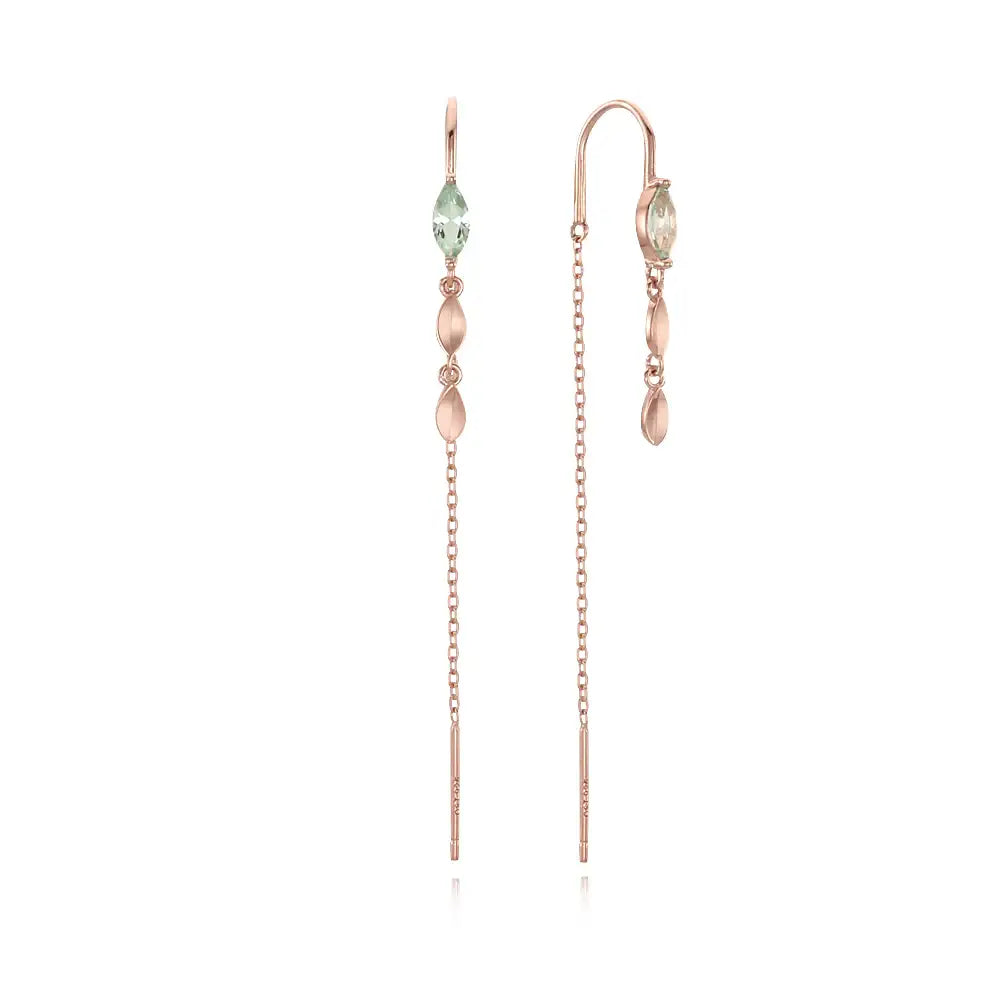 OST - Greenleaf Drop Silver Earrings - OST - Jewelry - Harumio