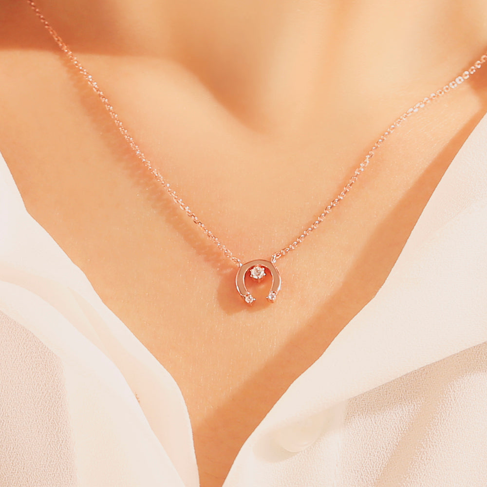 OST - Cute Hoof Shape Rose Gold Necklace