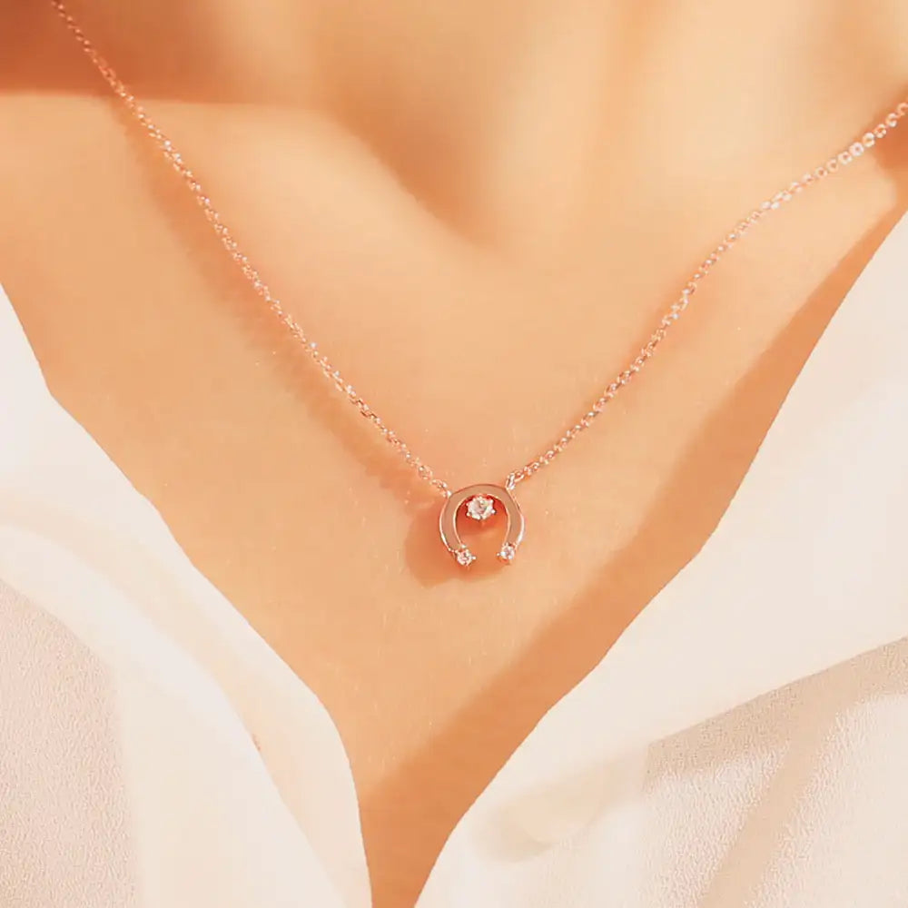 OST - Cute Hoof Shape Rose Gold Necklace