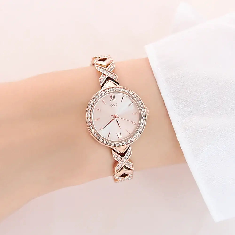OST - Bling Cubic Women's Metal Watch