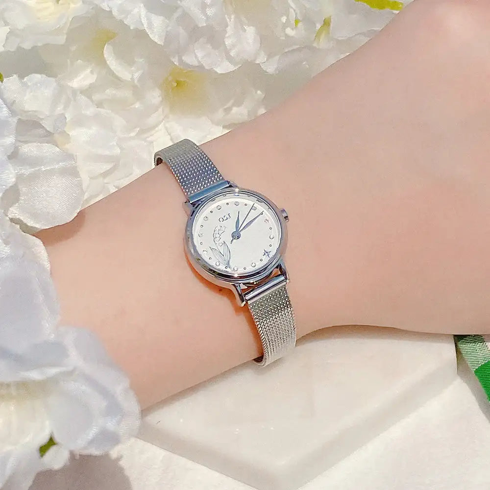 OST - Happy Lily of the Valley Silver Women's Mesh Watch - OST - Watch - Harumio