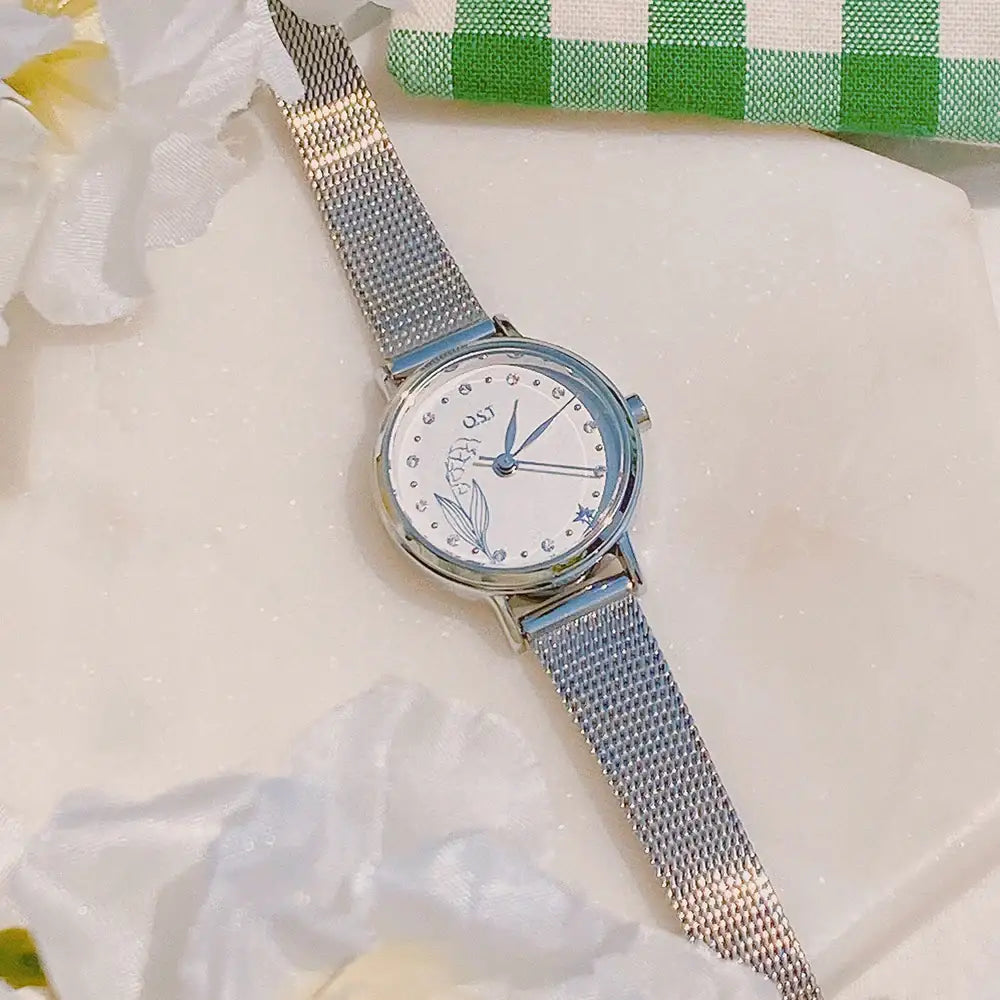 OST - Happy Lily of the Valley Silver Women's Mesh Watch - OST - Watch - Harumio