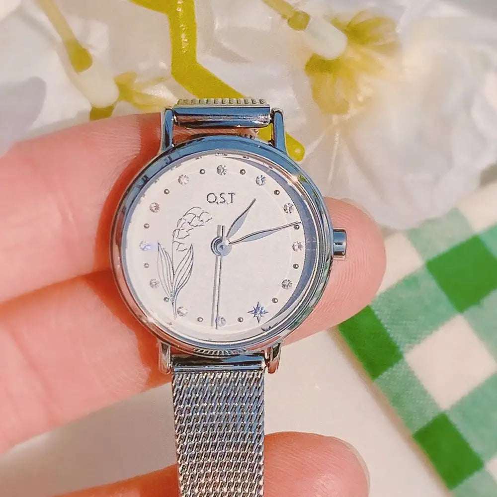 OST - Happy Lily of the Valley Silver Women's Mesh Watch - OST - Watch - Harumio