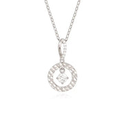 OST - Silver Round Dangle Cubic Silver Necklace - OST - Jewelry - Harumio