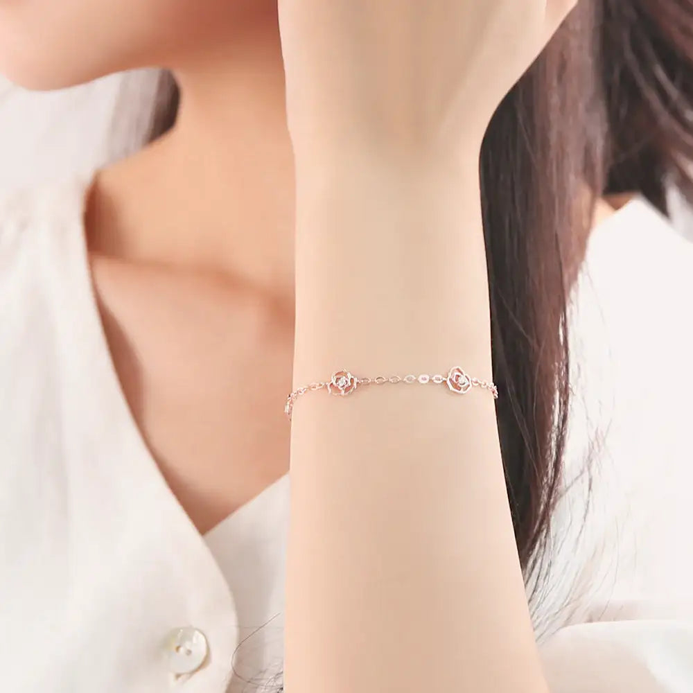 OST - Elegant Rose Garden Rose Gold Bracelet - OST - Jewelry - Harumio