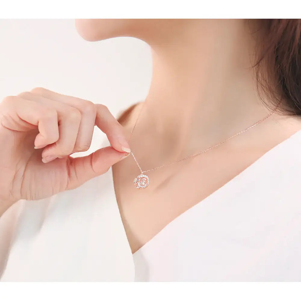 OST - Elegant Rose Garden Rose Gold Necklace - OST - Jewelry - Harumio