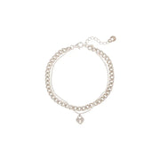 OST - Heart Lock Silver Double Chain Bracelet - OST - Jewelry - Harumio