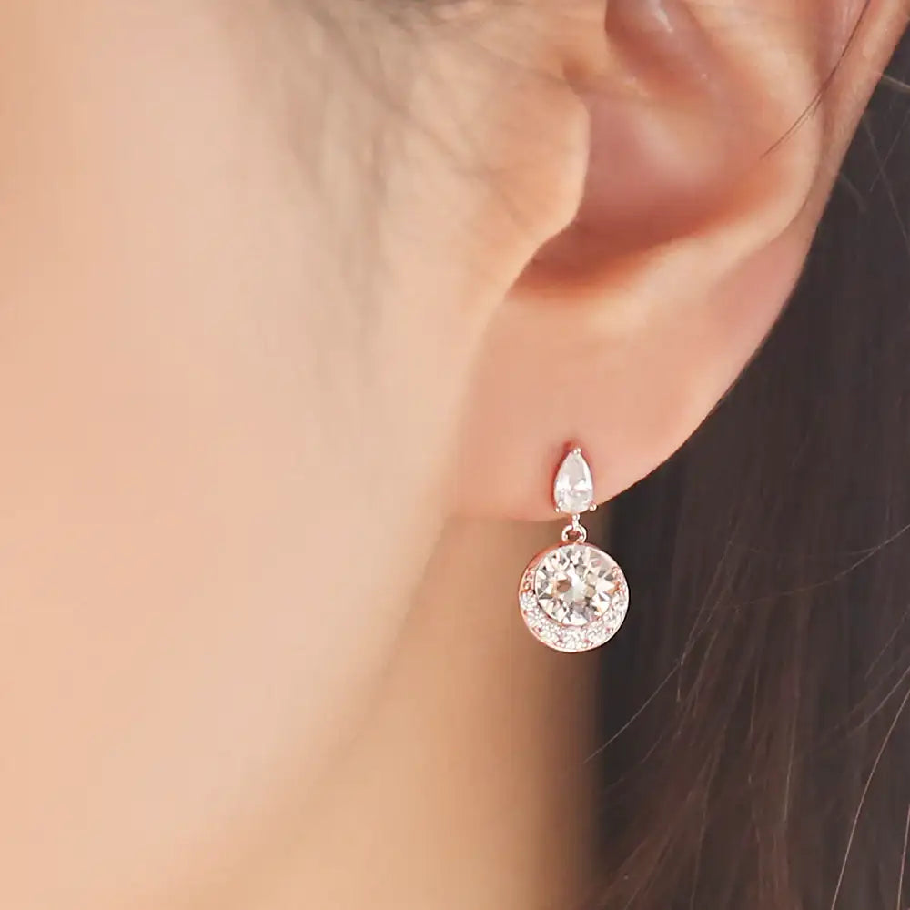 OST - Bright Rose Cut Cubic Rose Gold Earrings