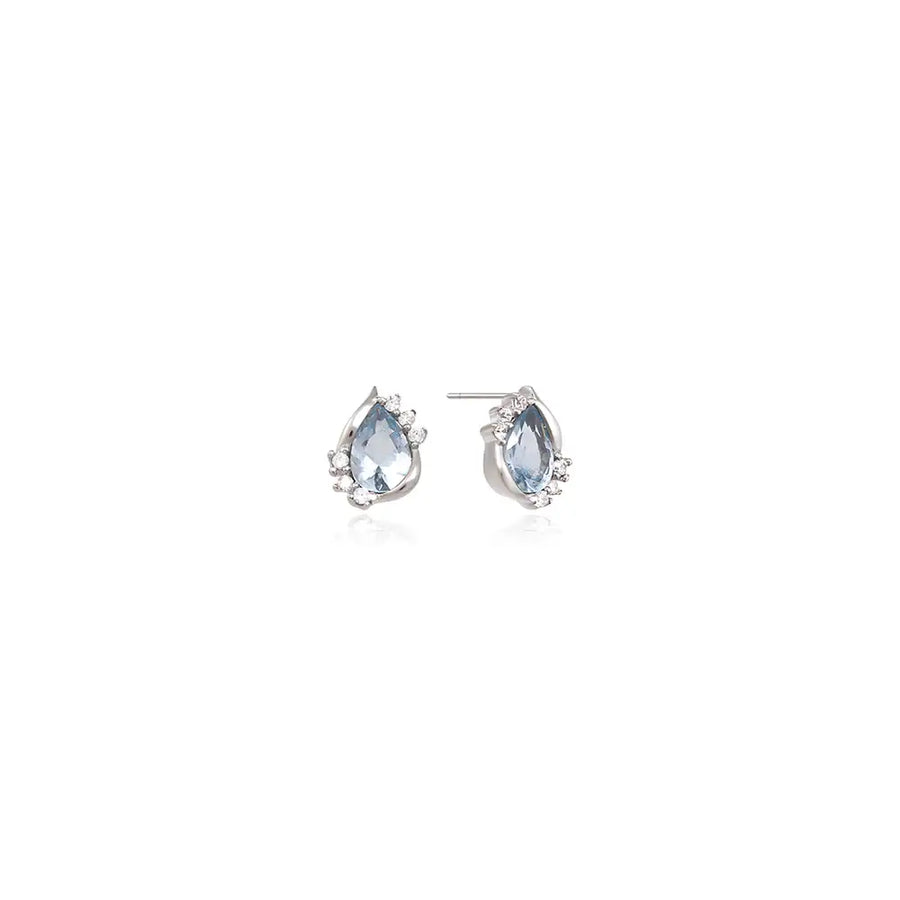 OST - Minimal Blue Water Drop Silver Earrings - OST - Jewelry - Harumio
