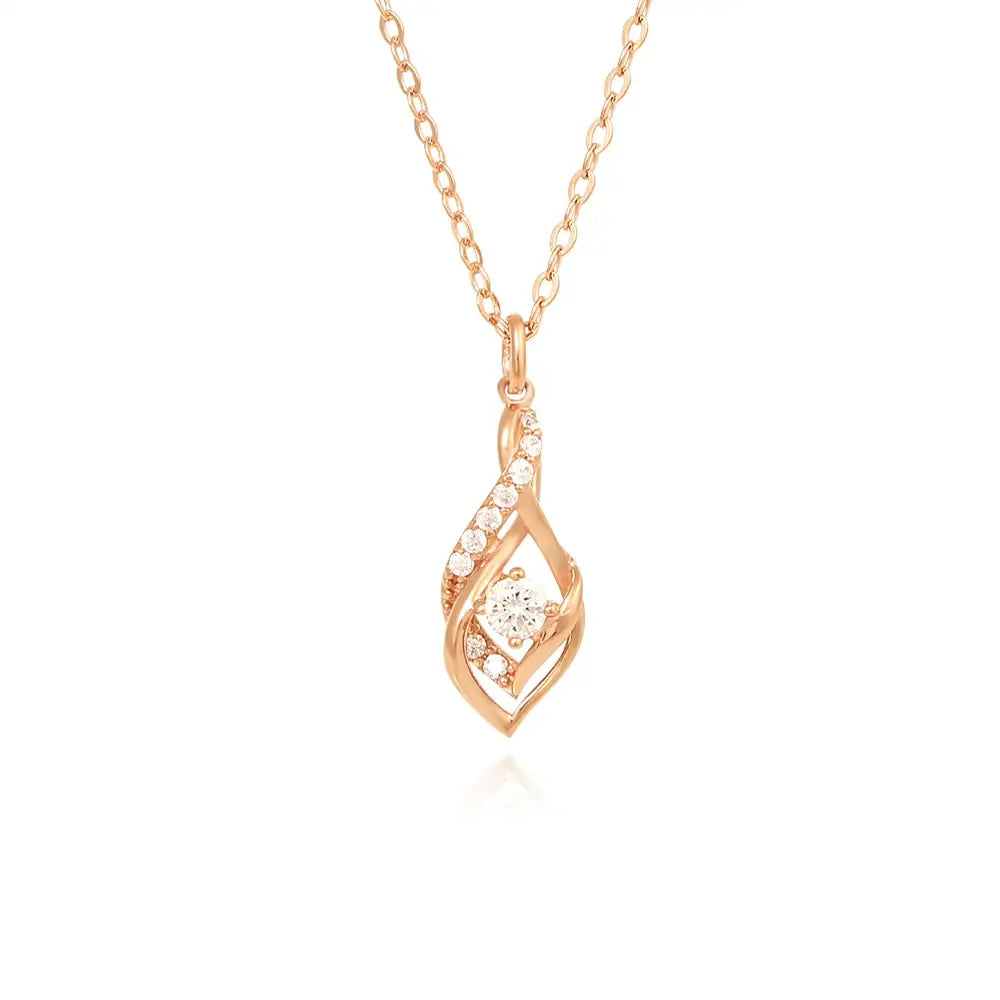 OST - Cubic Wave Line Rose Gold Necklace - OST - Jewelry - Harumio