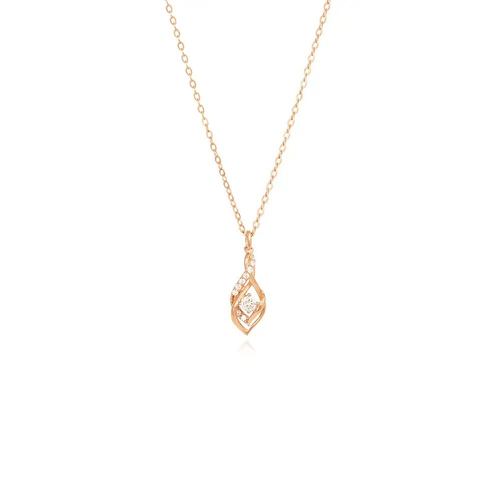 OST - Cubic Wave Line Rose Gold Necklace - OST - Jewelry - Harumio